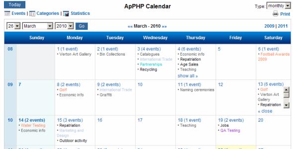PHP Calendar Script Pro